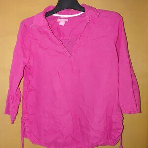 ISAAK MIZRAHI Woman's 100% Linen Long Sleeves Blouse Size M Used